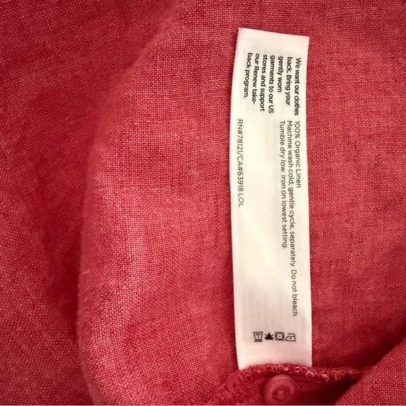 Eileen Fisher beautifully designed and made button-front linen shirt. $145 new. - Picture 5 of 7